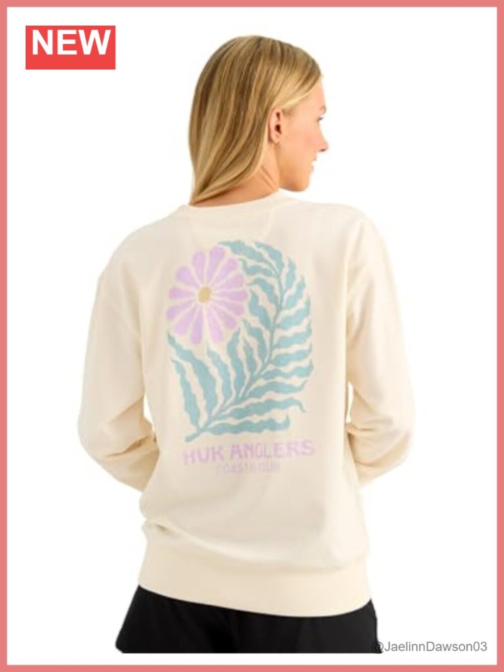HUK Edisto Terry Crew Lightweight Terry Cloth Sweatshirt Coastal Pullover